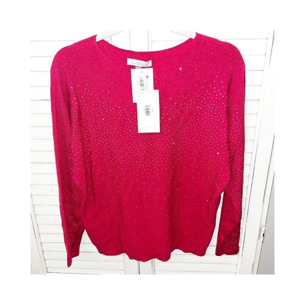 NWT $76 Keren Hart Pullover Yummy Sequined Sweater Size Medium